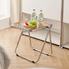 Hedendaagse Acryl Vouw Koffietafel met Metalen Basis