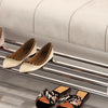 Hedendaagse Beklede Schoenenbank met Acrylaatrek en Metalen Basis