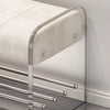 Hedendaagse Beklede Schoenenbank met Acrylaatrek en Metalen Basis