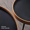 Hedendaagse Ronde Houten Koffietafel Set met Metalen Frame