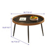 Hedendaagse Ronde Houten Koffietafel Set met Metalen Frame